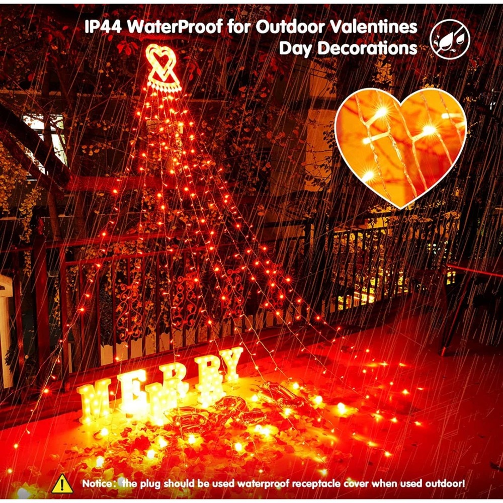 Heart curtain lights
